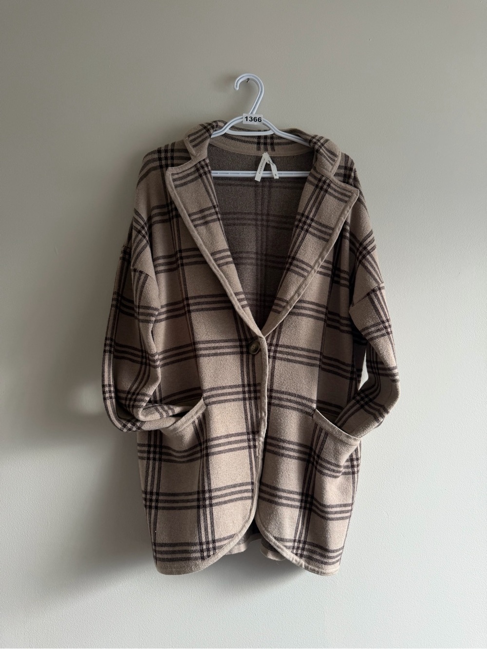 Dreamers by Debut Plaid Knit Blazer Cardigan | XS (Oversized Fit) - Picture 4 of 9